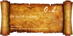 Oriold Lajos névjegykártya
