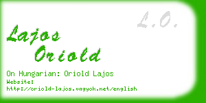 lajos oriold business card